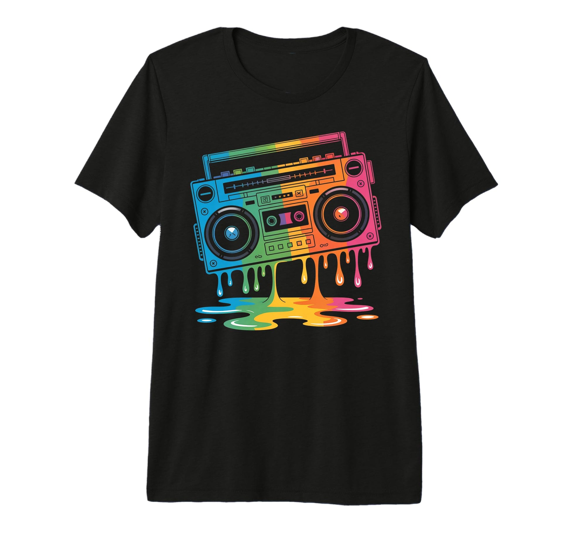 Dripping Paint Boombox Old School 80S T-Shirt - Streetwear Style Men Women - T-Shirt, Sweatshirt, Hoodie