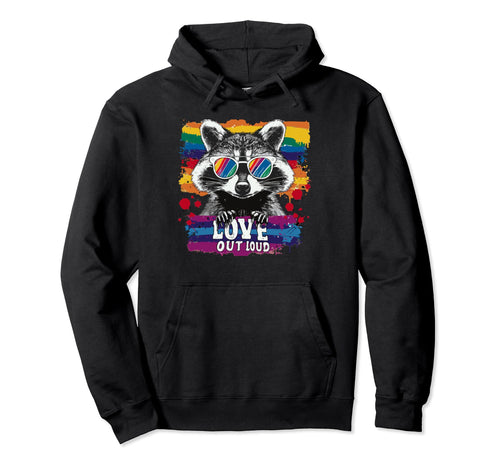 Funny Raccoon Love Sunglasses Summer Hoodie - Streetwear Style Men Women - T-Shirt, Sweatshirt, Hoodie