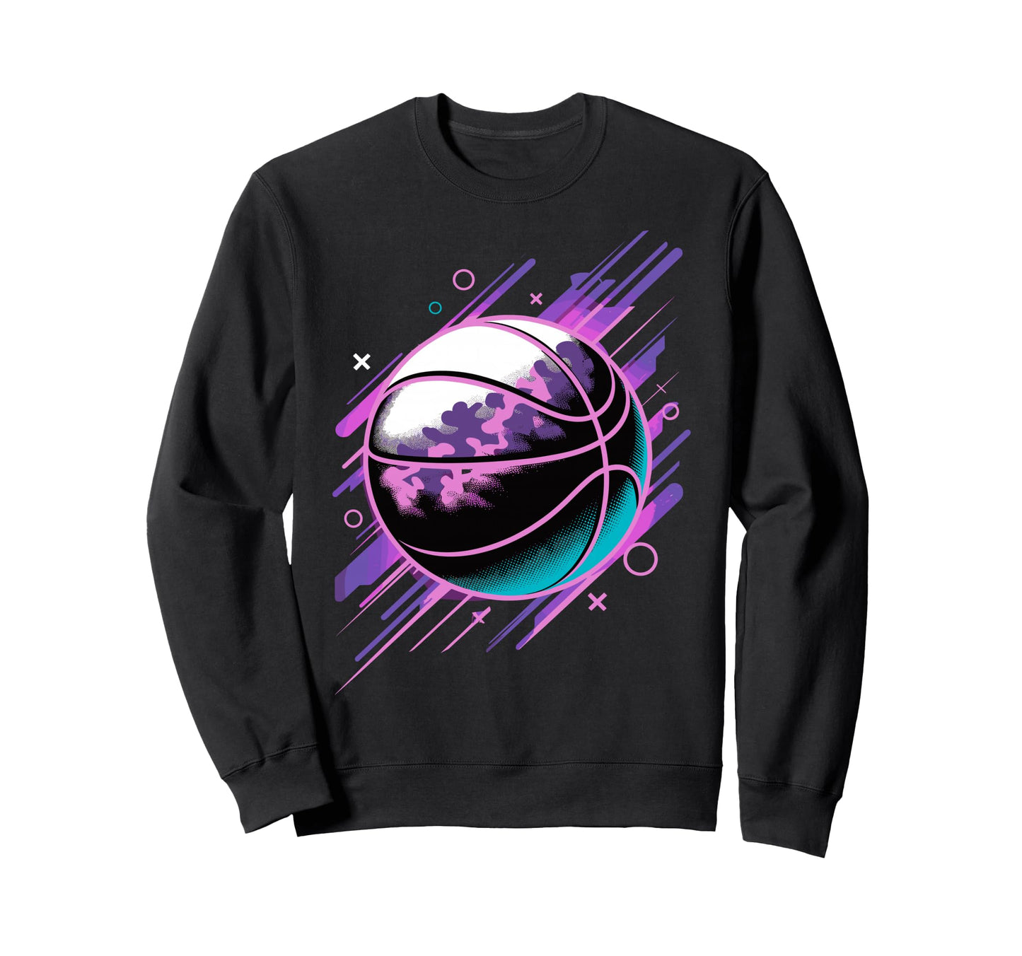 Colorful Basketball Ball Basketball Sweatshirt - Graphic Print for Adults - T-Shirt, Sweatshirt, Hoodie