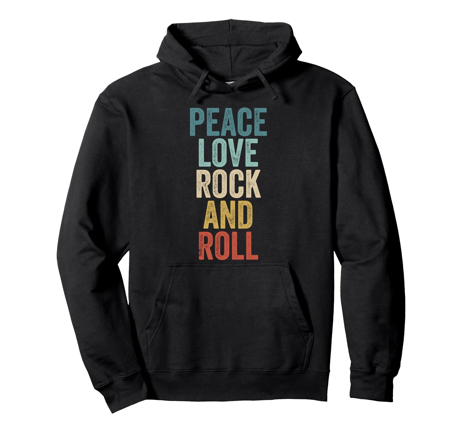 Peace Love Rock And Roll Rock N Roll Music Hoodie - Graphic Print Men Women - T-Shirt, Sweatshirt, Hoodie