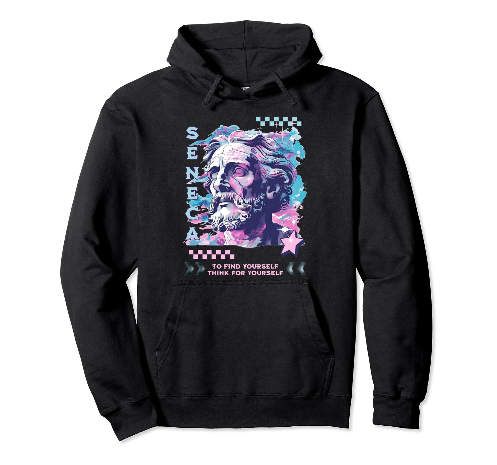 Seneca Stoic Philosophy 2000S Pastel Hoodie - Casual Everyday Wear Unisex - T-Shirt, Sweatshirt, Hoodie