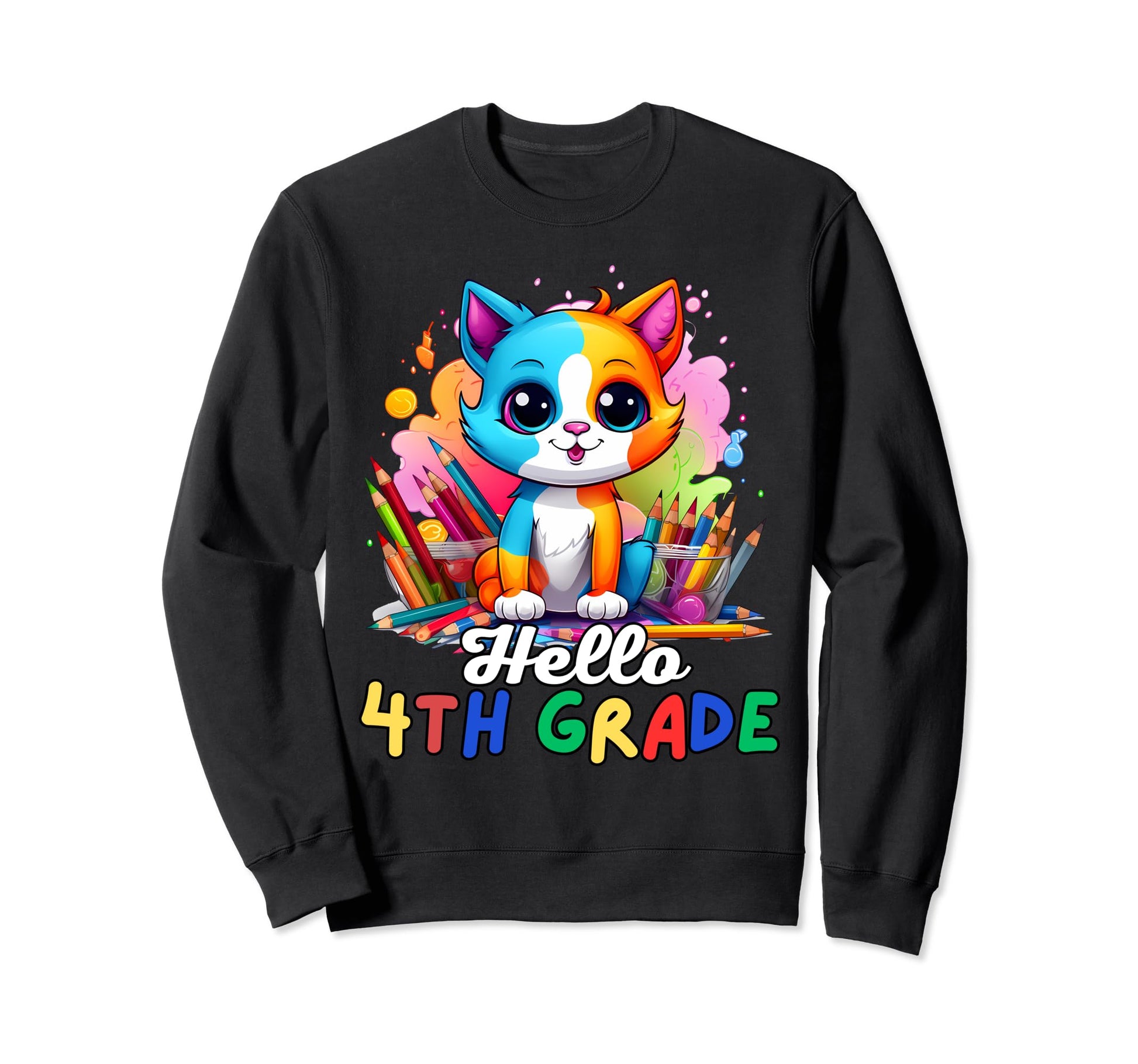 Hello 4Th Grade Back To School First Sweatshirt - Custom Art Print Unisex - T-Shirt, Sweatshirt, Hoodie
