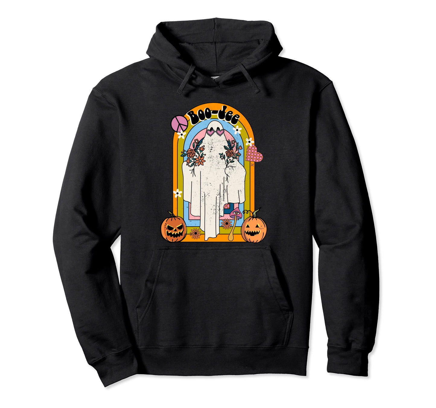 Hippie Floral Ghost Rainbow Boojee Halloween Hoodie - Graphic Print Unisex - T-Shirt, Sweatshirt, Hoodie