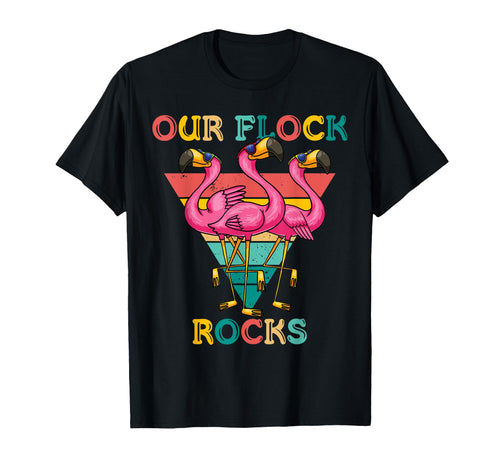 Our Flock Rocks Flamingo Matching T-Shirt - Streetwear Style for Adults - T-Shirt, Sweatshirt, Hoodie