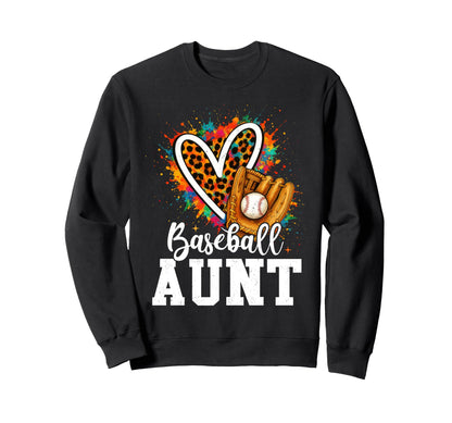 My Favorite Baseball Aunt Leopard T-Shirt - Minimalist Print Men Women - T-Shirt, Sweatshirt, Hoodie