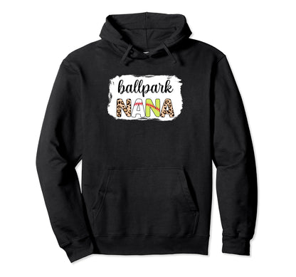Bleached Ballpark Nana Baseball Softball Hoodie - Unique Graphic Unisex - T-Shirt, Sweatshirt, Hoodie