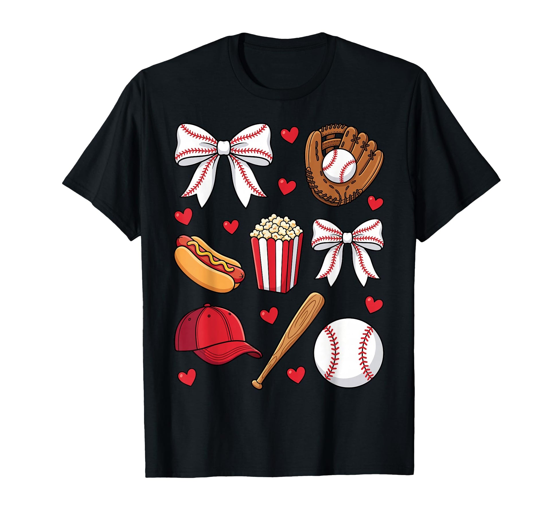 Baseball Coquette Bow Mom Mama T-Shirt - Unique Graphic Unisex - T-Shirt, Sweatshirt, Hoodie