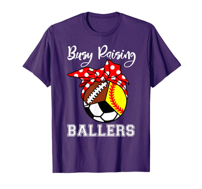 Busy Raising Ballers Funny Softball T-Shirt - Minimalist Print Unisex - T-Shirt, Sweatshirt, Hoodie