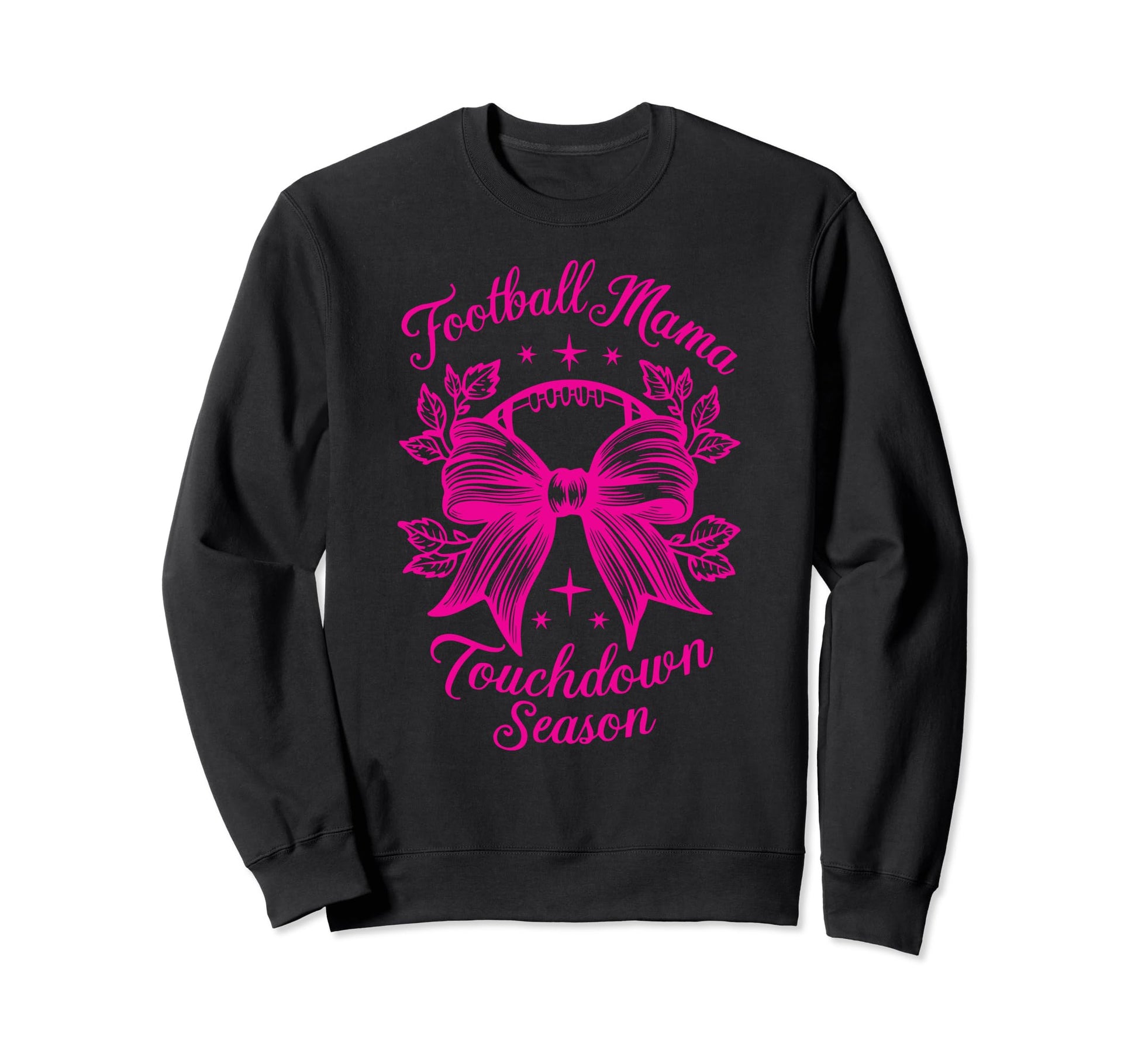 Womens Moms Coquette Bow Football Sweatshirt - Casual Everyday Wear Unisex - T-Shirt, Sweatshirt, Hoodie