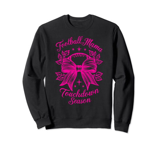 Womens Moms Coquette Bow Football Sweatshirt - Casual Everyday Wear Unisex - T-Shirt, Sweatshirt, Hoodie