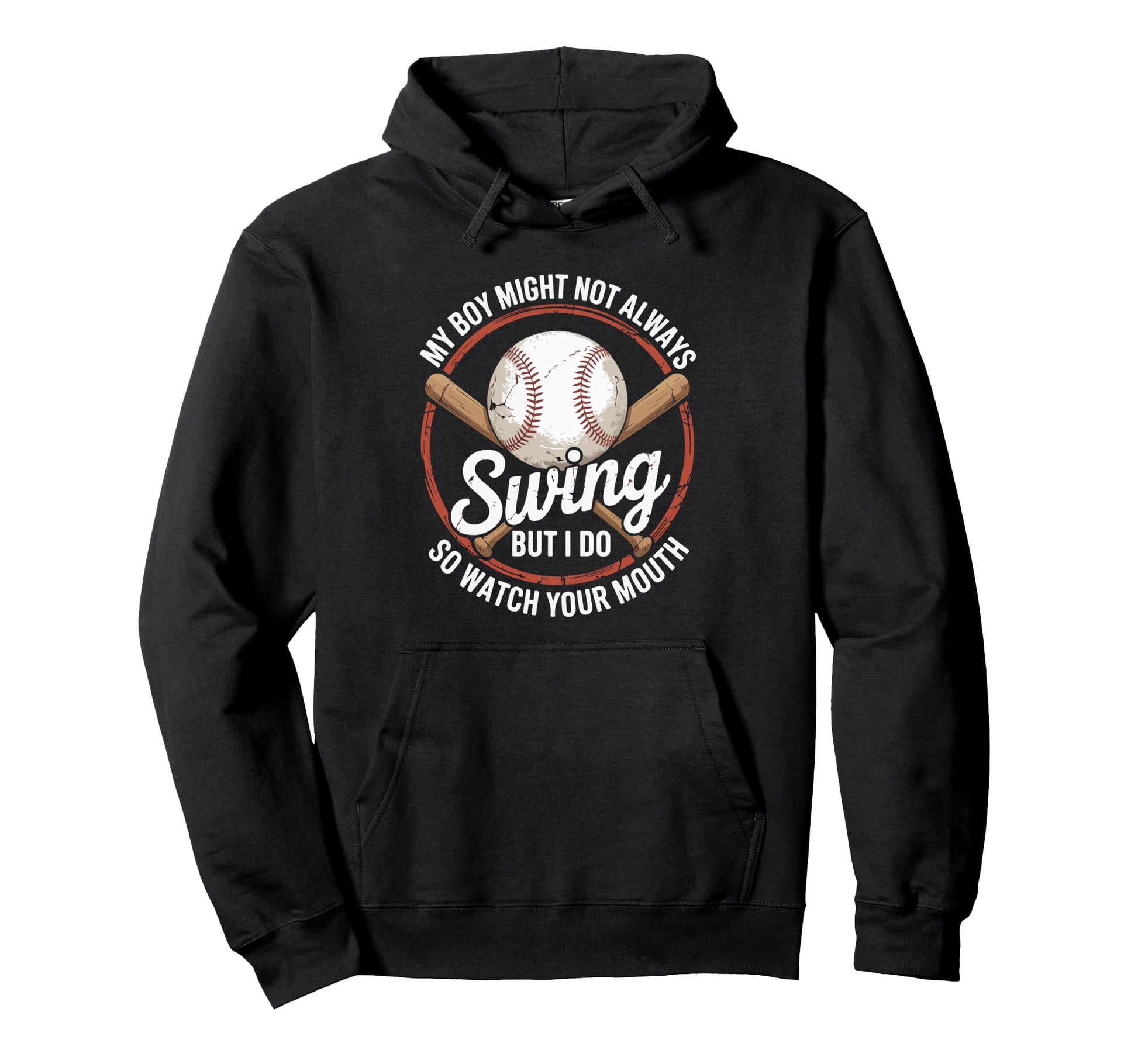 Funny Baseball Parent Swing Joke Hoodie - Aesthetic Graphic Men Women - T-Shirt, Sweatshirt, Hoodie