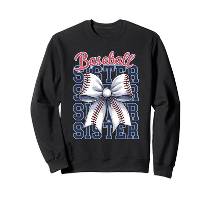 Baseball Sister Coquette Bow Sweatshirt - Trendy Graphic Men Women - T-Shirt, Sweatshirt, Hoodie