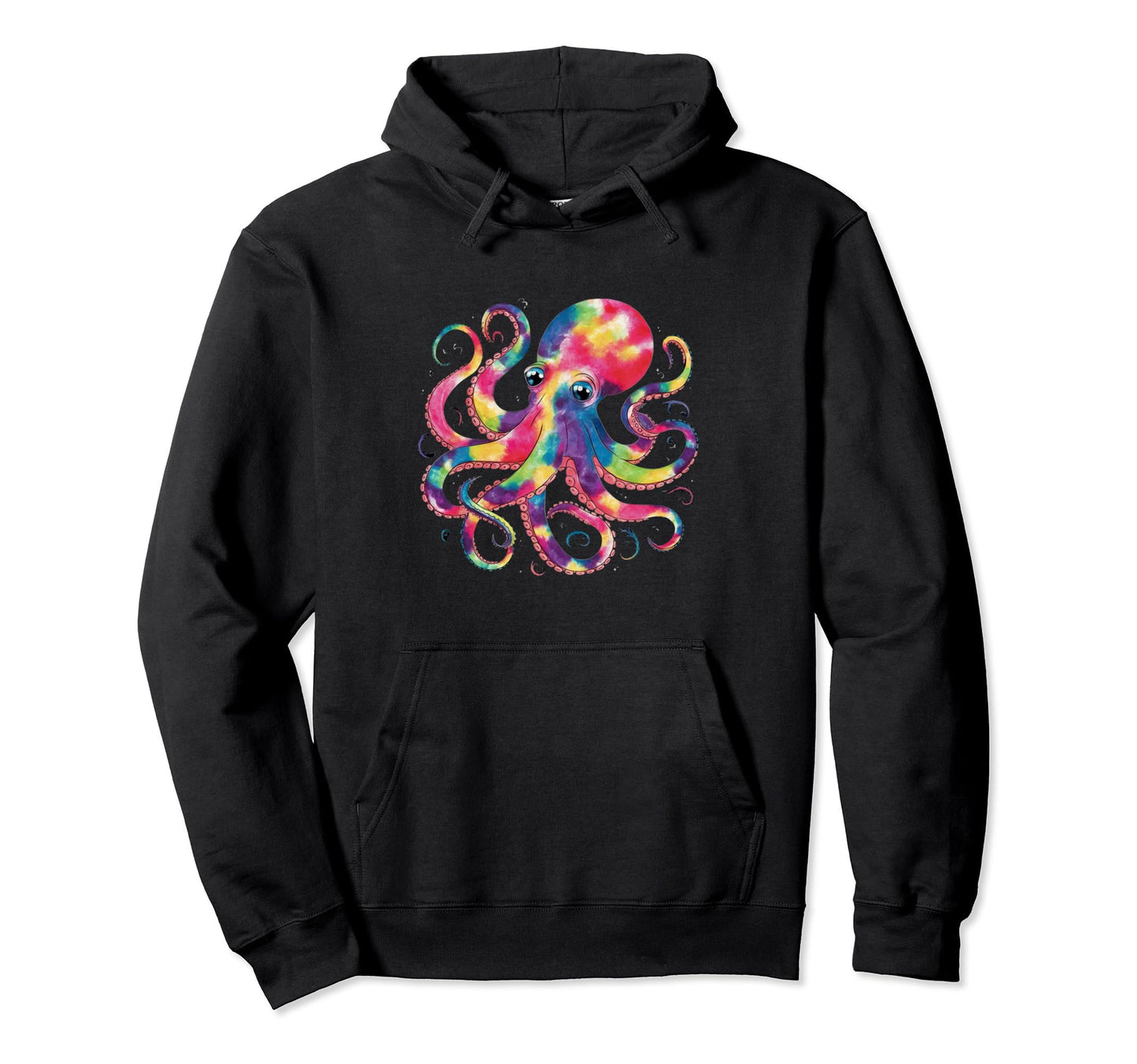 Octopus Tie Dye Rainbow Funny Colorful Hoodie - Novelty Apparel for Adults - T-Shirt, Sweatshirt, Hoodie