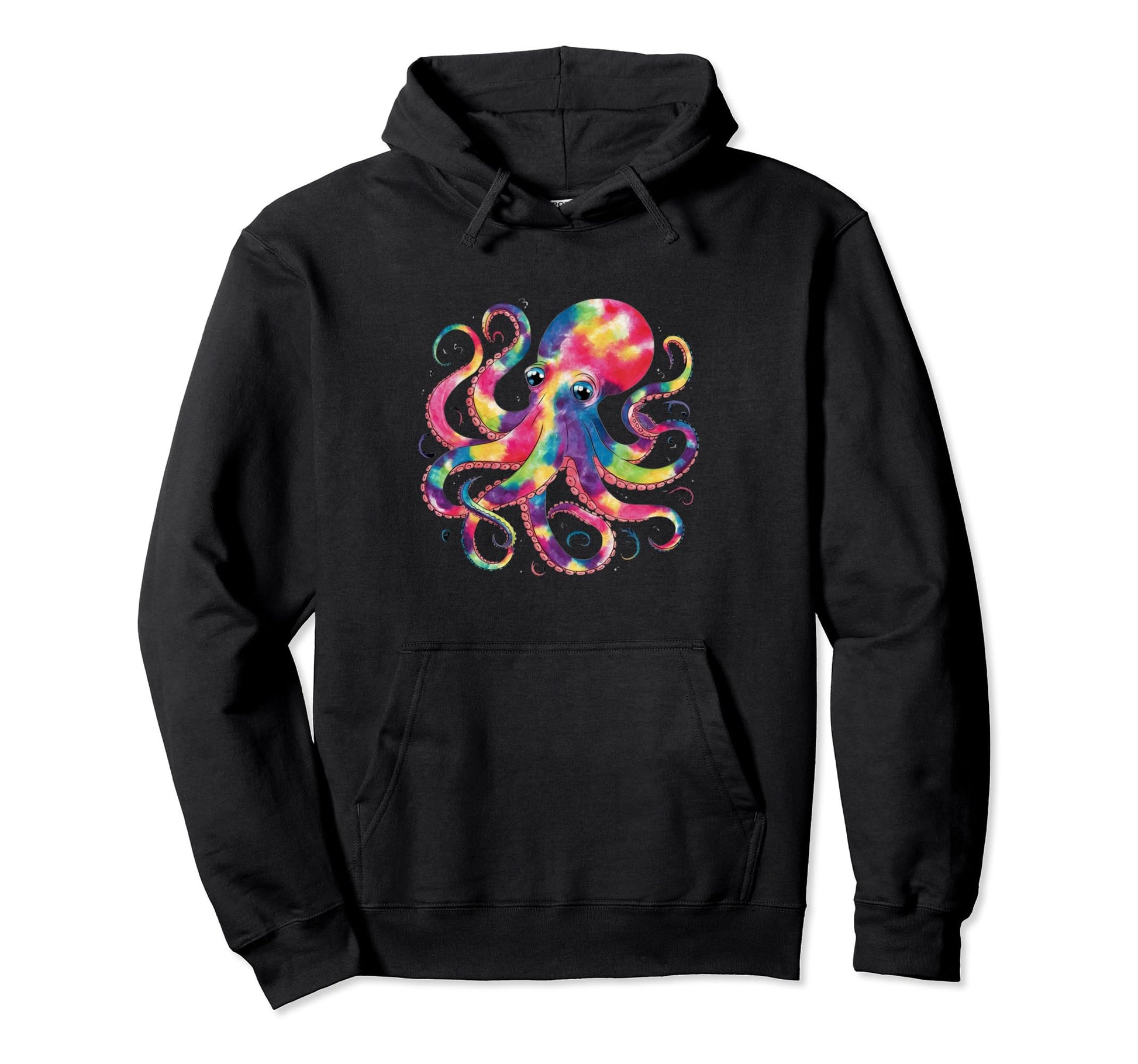 Octopus Tie Dye Rainbow Funny Colorful Hoodie - Novelty Apparel for Adults - T-Shirt, Sweatshirt, Hoodie