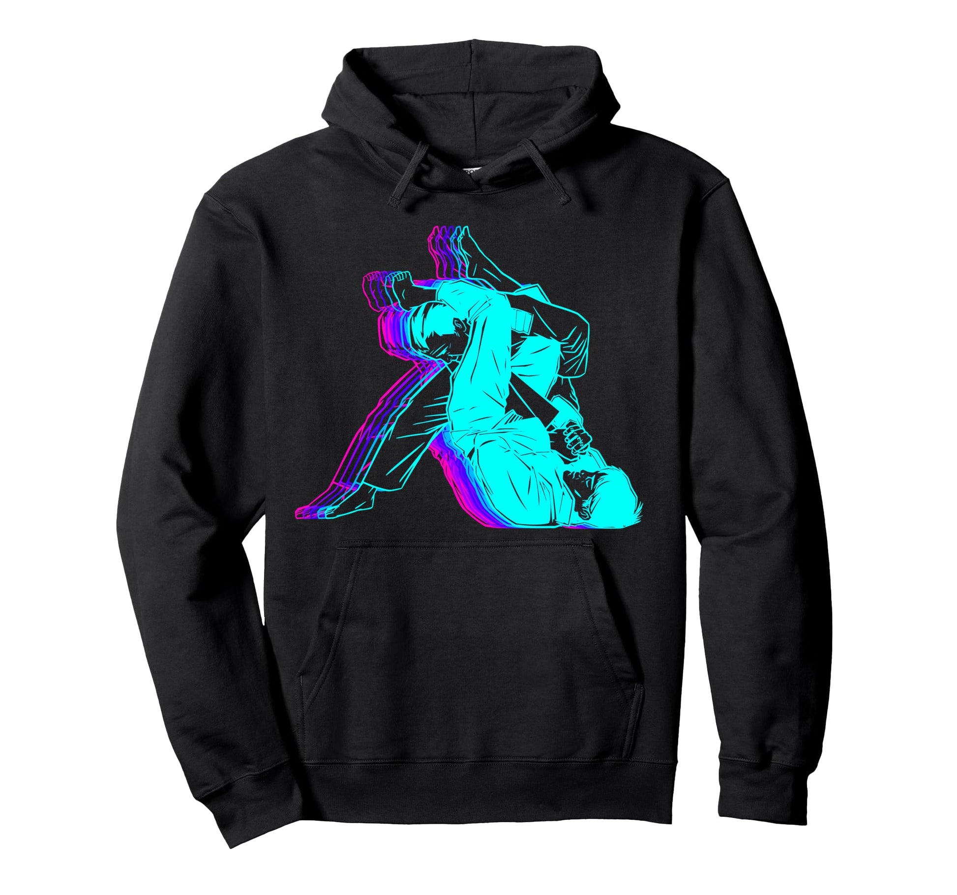 Jiu Jitsu Bjj Martial Arts Vaporwave Hoodie - Graphic Print Men Women - T-Shirt, Sweatshirt, Hoodie