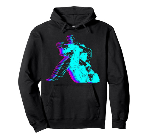 Jiu Jitsu Bjj Martial Arts Vaporwave Hoodie - Graphic Print Men Women - T-Shirt, Sweatshirt, Hoodie