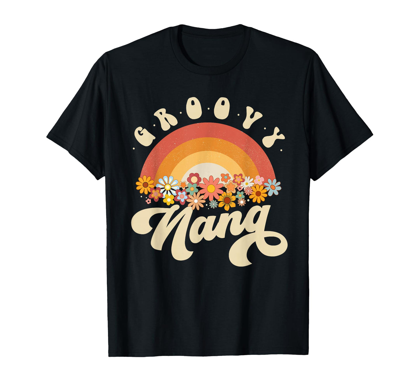 Groovy Nana Rainbow Colorful Flowers T-Shirt - Custom Art Print for Adults - T-Shirt, Sweatshirt, Hoodie