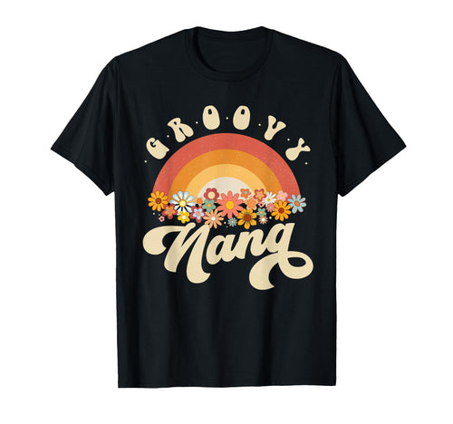 Groovy Nana Rainbow Colorful Flowers T-Shirt - Novelty Apparel for Adults - T-Shirt, Sweatshirt, Hoodie
