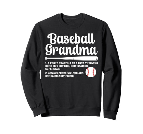 Baseball Grandma Baseball Sweatshirt - Casual Everyday Wear for Adults - T-Shirt, Sweatshirt, Hoodie