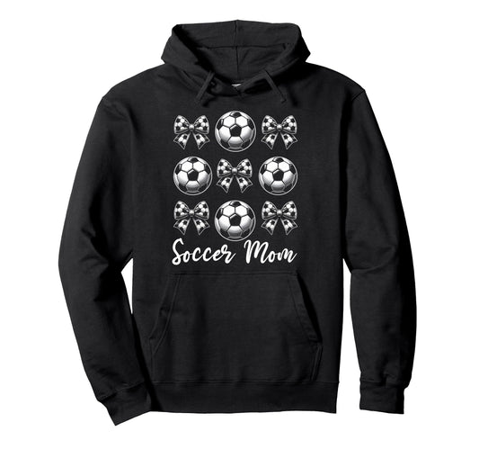 Soccer Mom Bow Soccer Mama Football Hoodie - Custom Art Print Unisex - T-Shirt, Sweatshirt, Hoodie