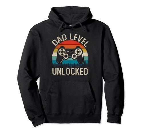 Dad Level Unlocked Game Controller Hoodie - Fun Novelty Design for Adults - T-Shirt, Sweatshirt, Hoodie