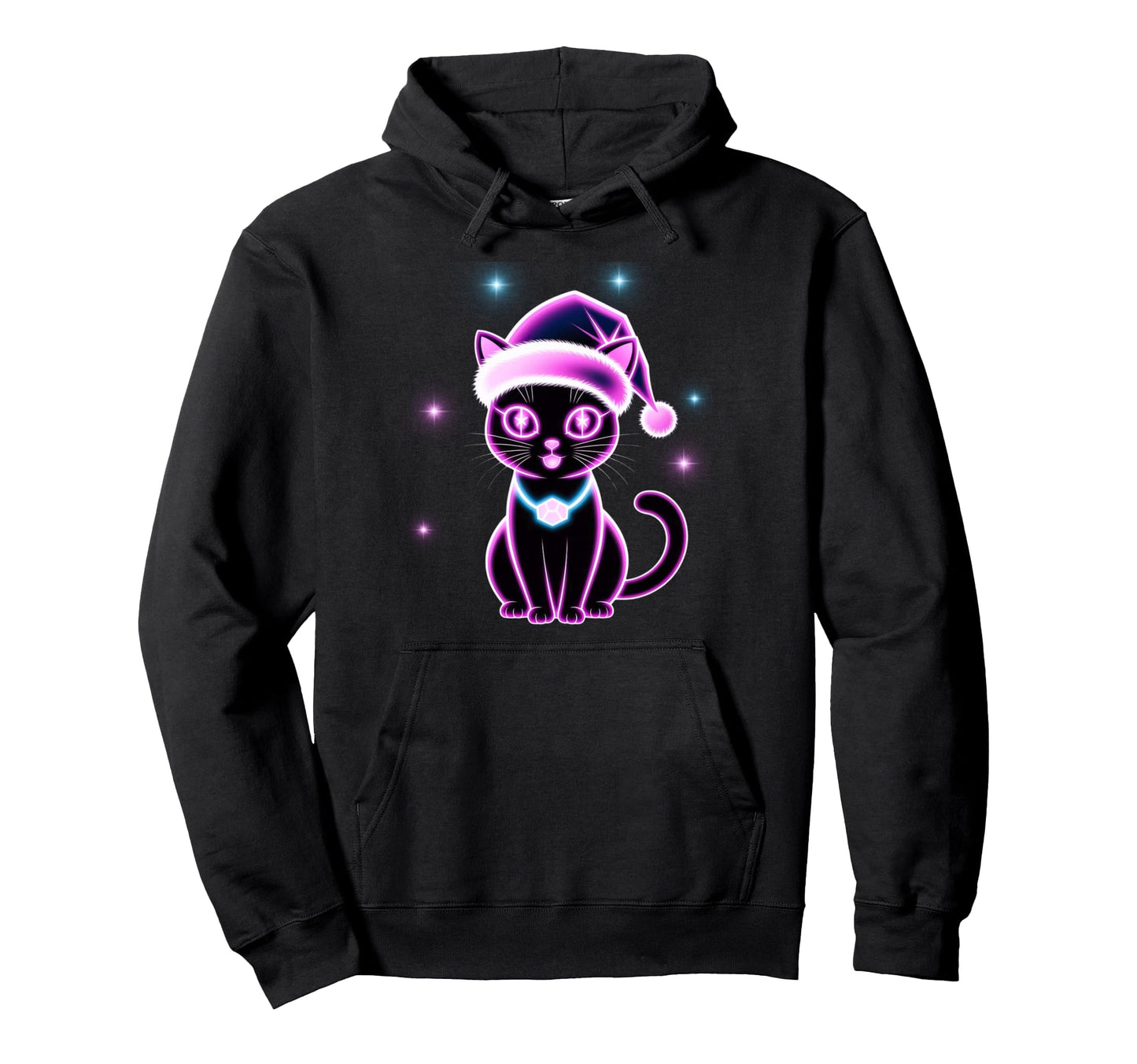 Kawaii Cozy Winter Cat Holiday Animal Hoodie - Fun Novelty Design Unisex - T-Shirt, Sweatshirt, Hoodie