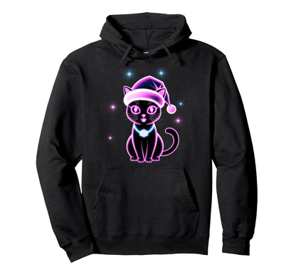 Kawaii Cozy Winter Cat Holiday Animal Hoodie - Fun Novelty Design Unisex - T-Shirt, Sweatshirt, Hoodie