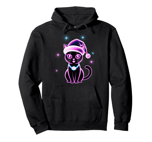 Kawaii Cozy Winter Cat Holiday Animal Hoodie - Fun Novelty Design Unisex - T-Shirt, Sweatshirt, Hoodie