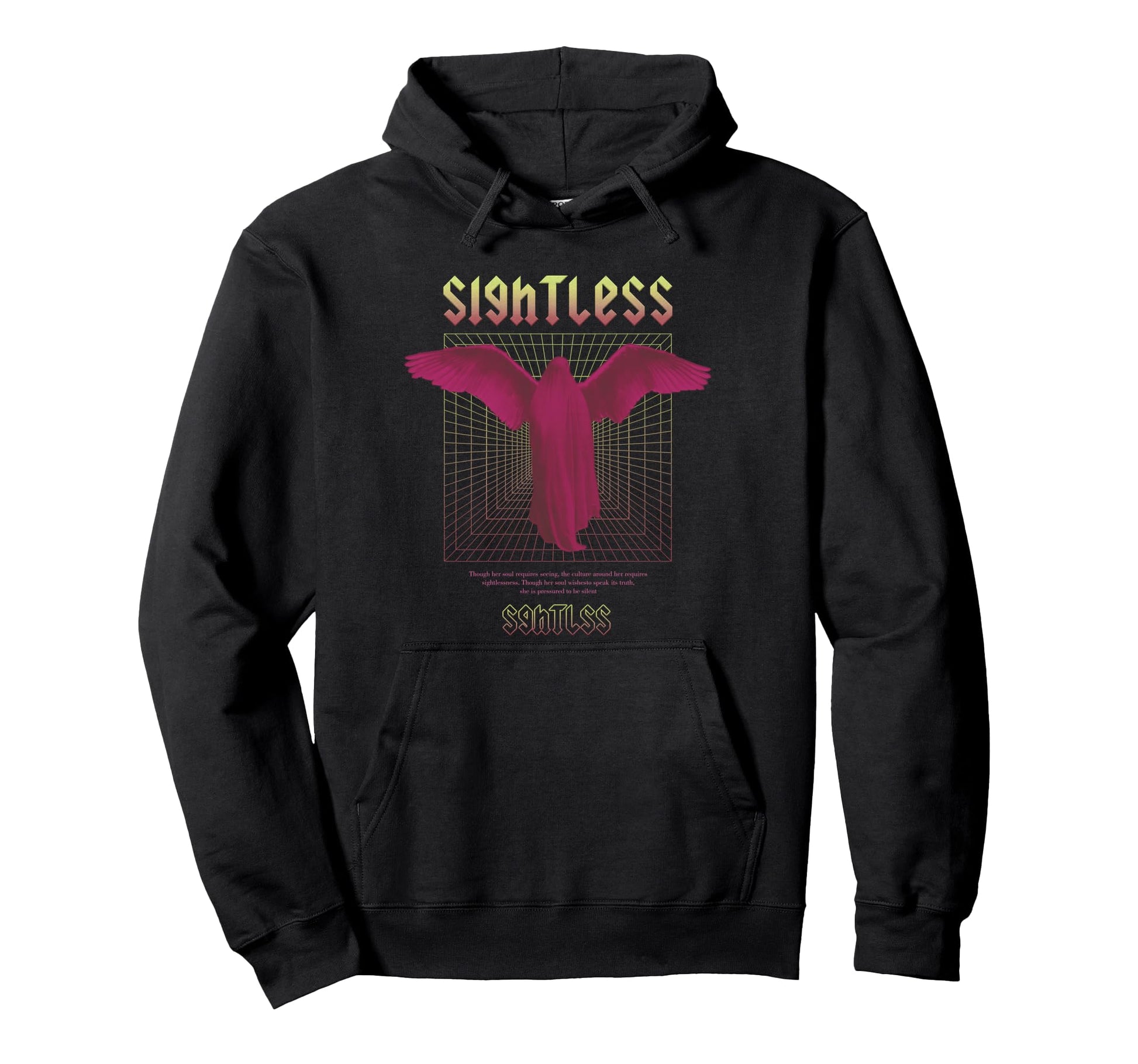 Sightless Blind Angel Aesthetic Edgy Hoodie - Custom Art Print Men Women - T-Shirt, Sweatshirt, Hoodie