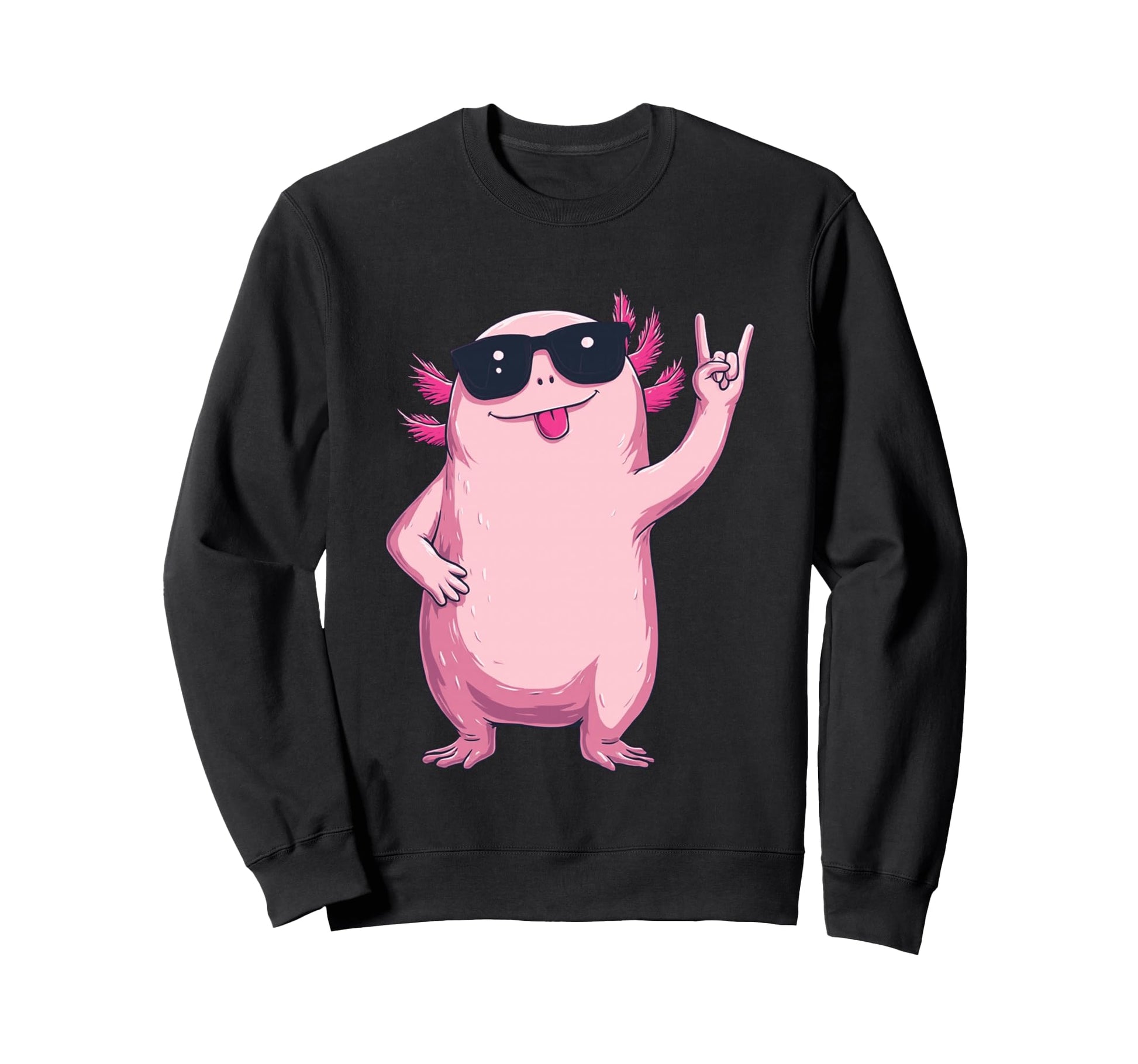 Funny Axolotl Animal Rock Sweatshirt - Trendy Graphic for Adults - T-Shirt, Sweatshirt, Hoodie