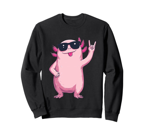 Funny Axolotl Animal Rock Sweatshirt - Trendy Graphic for Adults - T-Shirt, Sweatshirt, Hoodie