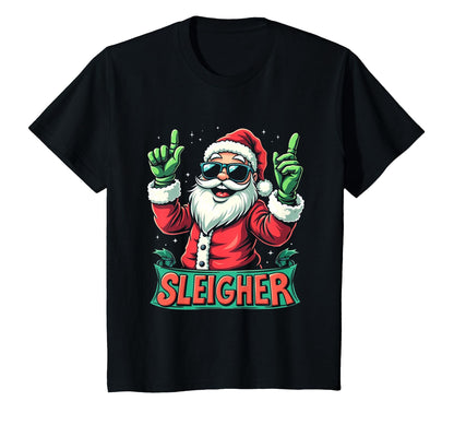 Sleigher Rock Santa Holiday T-Shirt - Fun Novelty Design for Adults - T-Shirt, Sweatshirt, Hoodie