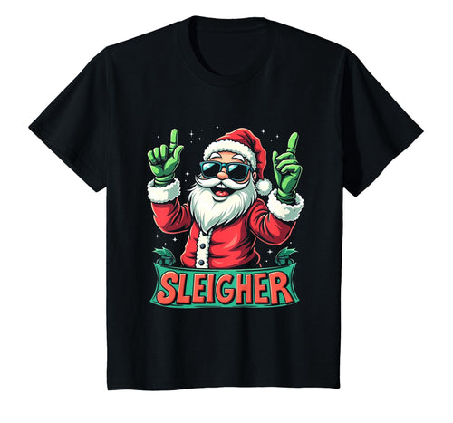 Sleigher Rock Santa Holiday T-Shirt - Fun Novelty Design for Adults - T-Shirt, Sweatshirt, Hoodie