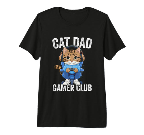Cat Dad Gamer Club Video Games Gaming T-Shirt - Trendy Graphic for Adults - T-Shirt, Sweatshirt, Hoodie