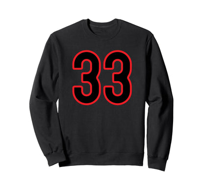 Red Black Sport Team Number 33 Sweatshirt - Aesthetic Graphic Unisex - T-Shirt, Sweatshirt, Hoodie