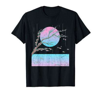 Sakura Flower 90S Vaporwave T-Shirt - Fun Novelty Design for Adults - T-Shirt, Sweatshirt, Hoodie