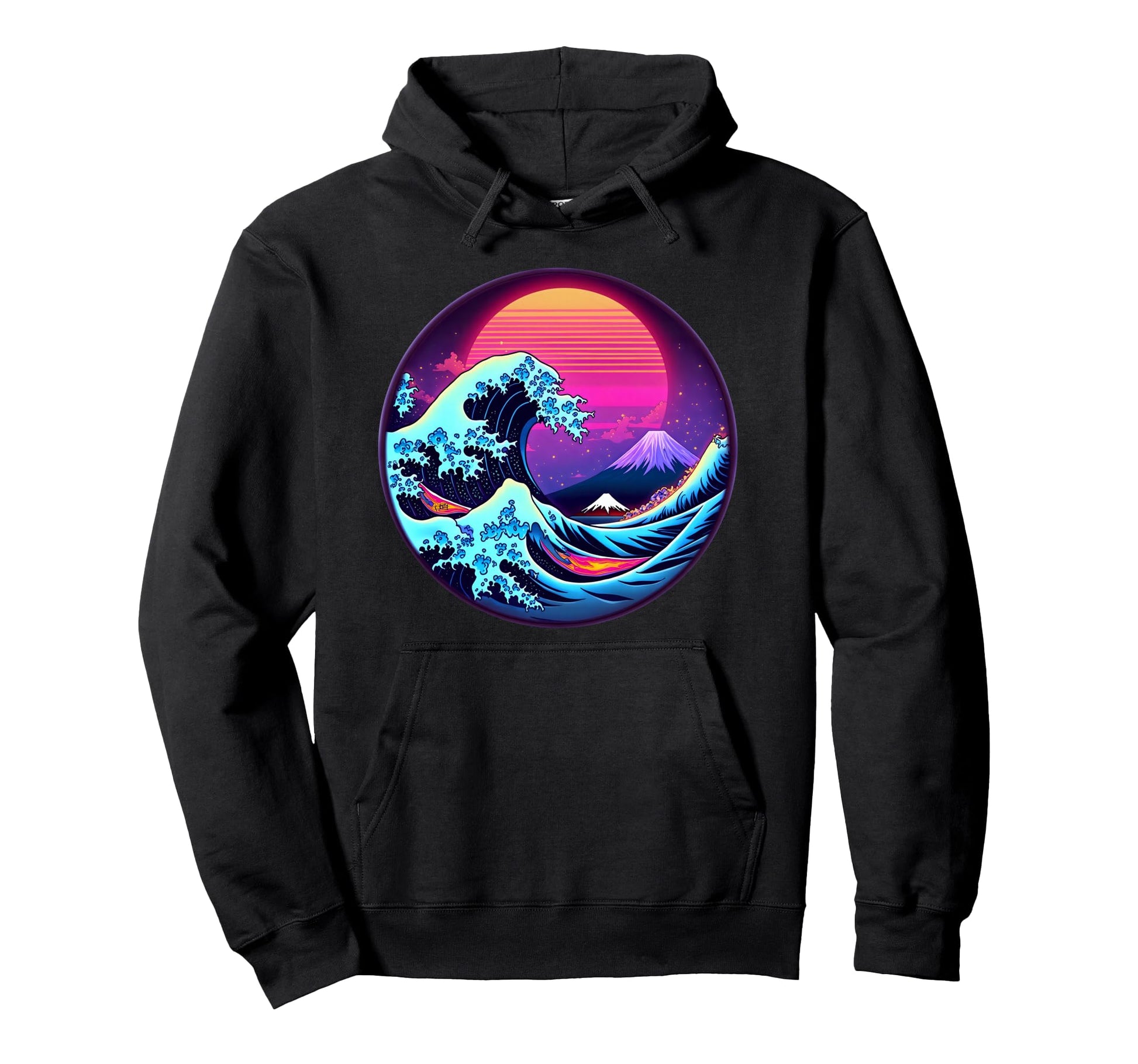 90S Vaporwave Aesthetic Great Wave Off Hoodie - Graphic Print Unisex - T-Shirt, Sweatshirt, Hoodie