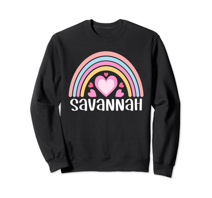 Savannah Georgia Rainbow Sweatshirt - Minimalist Print for Adults - T-Shirt, Sweatshirt, Hoodie
