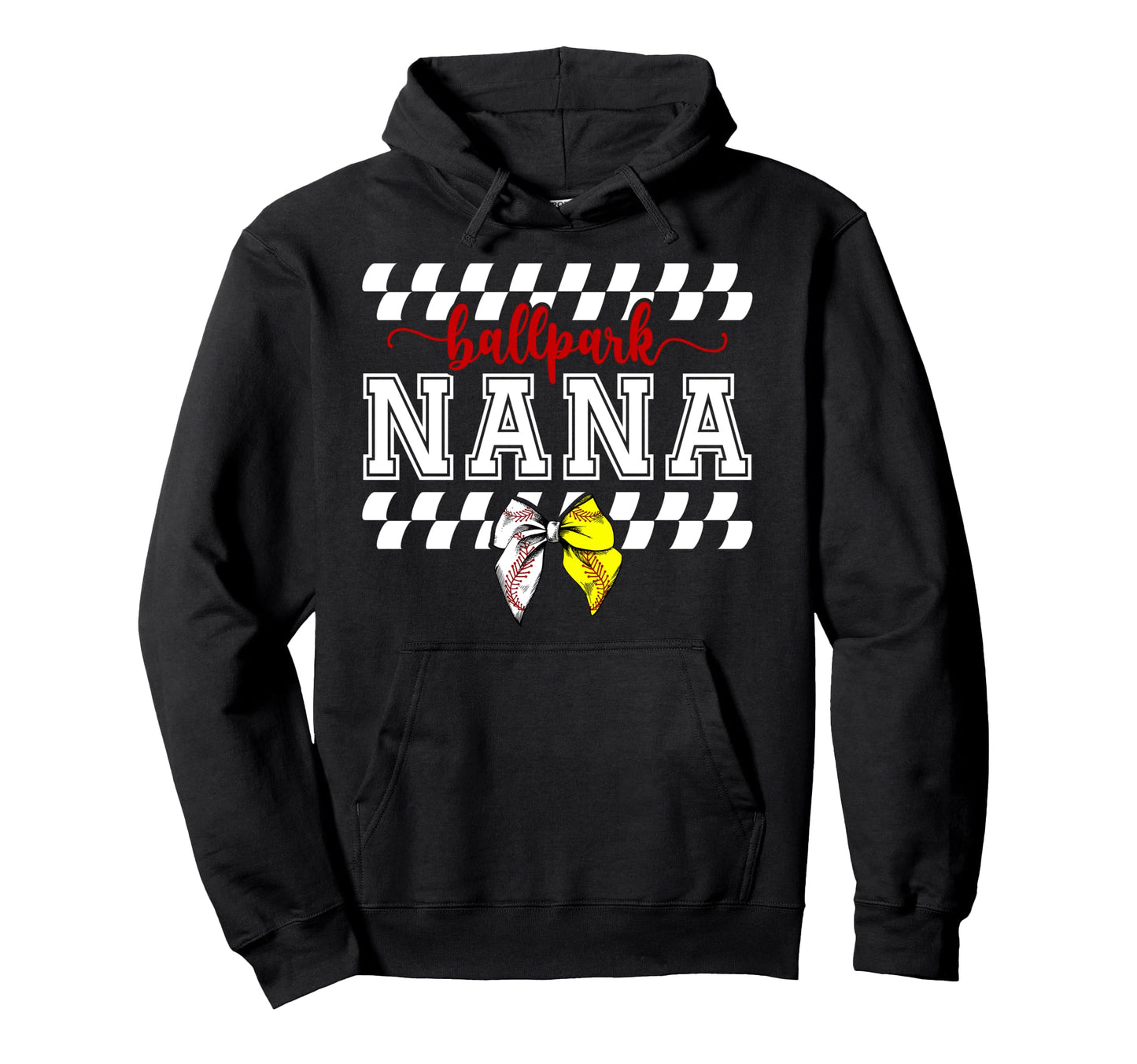 Ballpark Nana Softball Baseball Nana Hoodie - Fun Novelty Design Unisex - T-Shirt, Sweatshirt, Hoodie