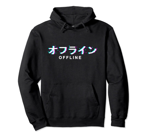 Japanese Offline Vaporwave Synthwave Hoodie - Streetwear Style for Adults - T-Shirt, Sweatshirt, Hoodie