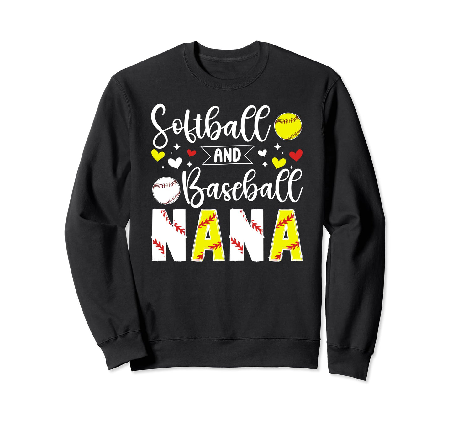 Softball Baseball Nana Grandma Sweatshirt - Custom Art Print Men Women - T-Shirt, Sweatshirt, Hoodie