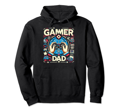 Gamer Dad Game Controller Gaming Hoodie - Fun Novelty Design Men Women - T-Shirt, Sweatshirt, Hoodie