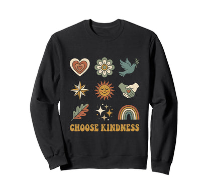 Choose Kindness Grid Icons Heart Sun Sweatshirt - Custom Art Print Unisex - T-Shirt, Sweatshirt, Hoodie