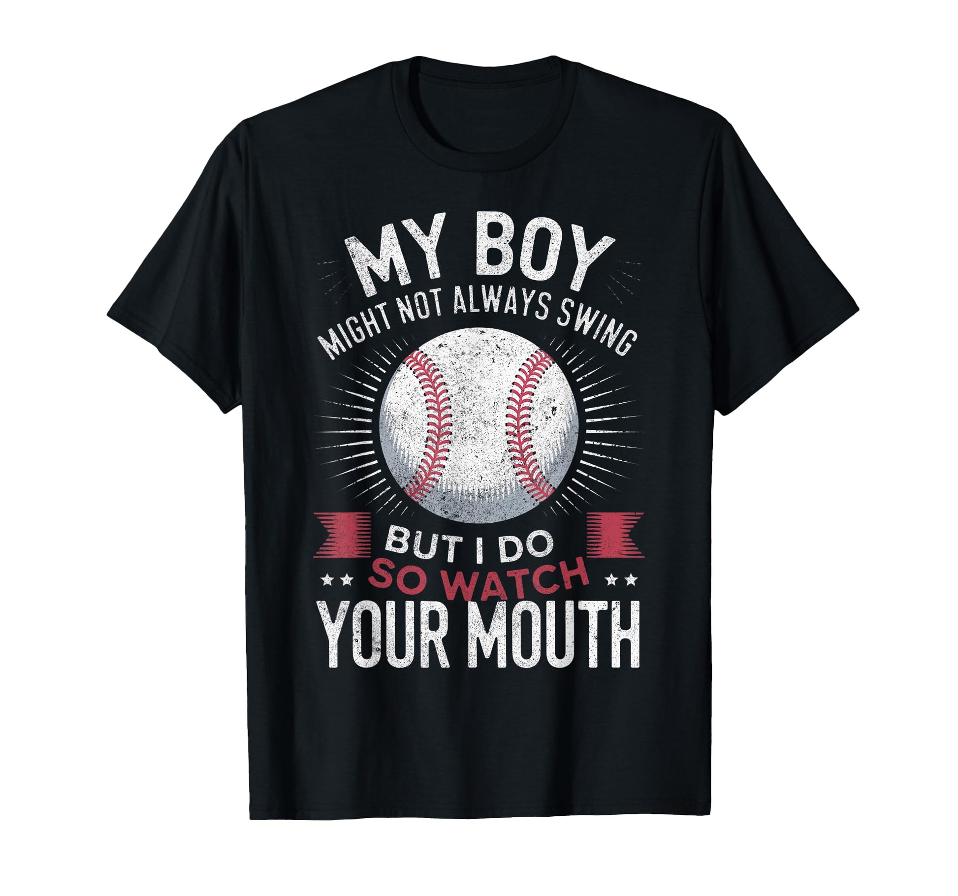 My Might Not Always Swing Baseball T-Shirt - Minimalist Print for Adults - T-Shirt, Sweatshirt, Hoodie