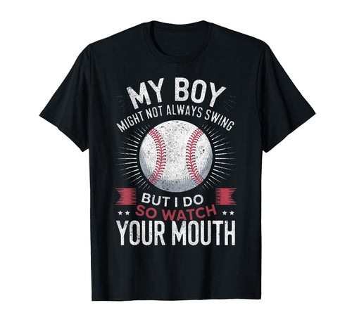 My Might Not Always Swing Baseball T-Shirt - Minimalist Print for Adults - T-Shirt, Sweatshirt, Hoodie
