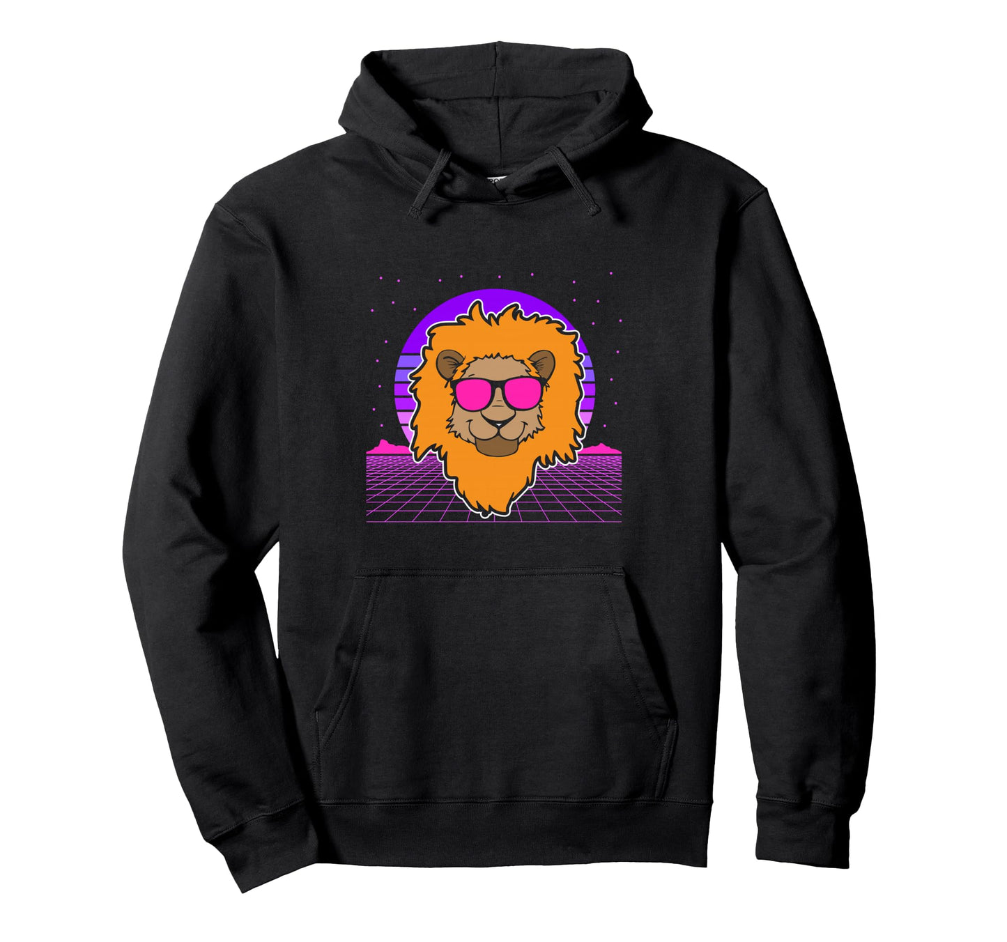 Aesthetic Vaporwave Outfits Lion Hoodie - Casual Everyday Wear for Adults - T-Shirt, Sweatshirt, Hoodie