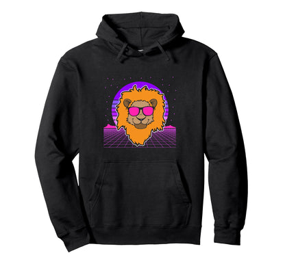Aesthetic Vaporwave Outfits Lion Hoodie - Casual Everyday Wear for Adults - T-Shirt, Sweatshirt, Hoodie