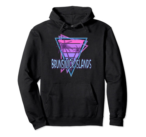 Brunswick Islands Vacation Vaporwave Hoodie - Unique Graphic Unisex - T-Shirt, Sweatshirt, Hoodie