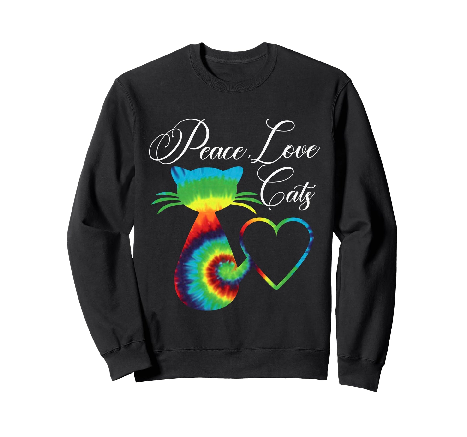 Tie Dye Cat Gifts Cat Lovers Peace Sweatshirt - Graphic Print Men Women - T-Shirt, Sweatshirt, Hoodie