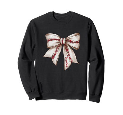 Grandma Baseball Bow Grandmothers Sweatshirt - Fun Novelty Design Men Women - T-Shirt, Sweatshirt, Hoodie